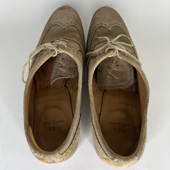 n.d.c. made by hand Shoes Oxfords Wing Tip Women Size 37.5 US 6.5 Brown Suede - Picture 7 of 16